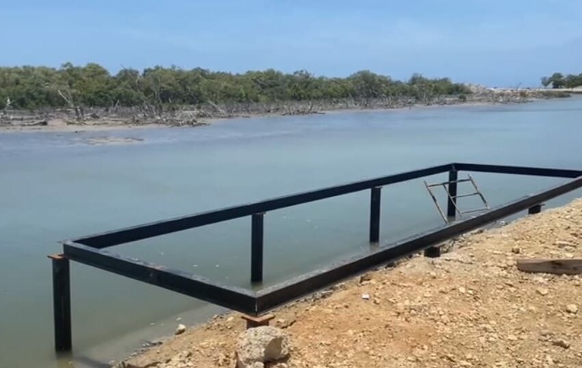  Medio Ambiente paraliza trabajos de construcción de muelle en Caño Yuti, Montecristi