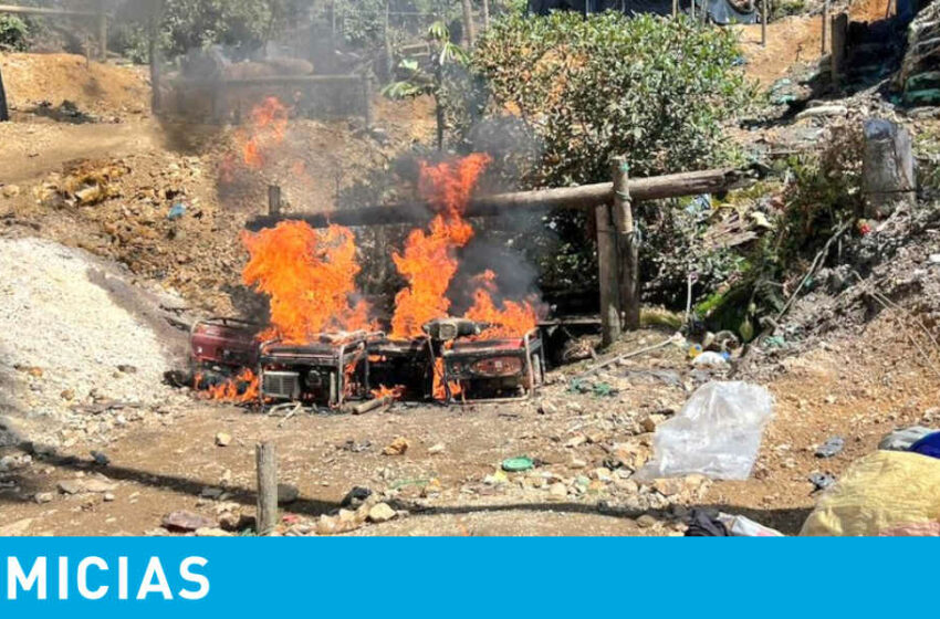  Detenidos y equipos decomisados por minería ilegal en Morona Santiago e Imbabura