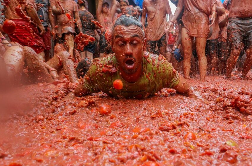  La Tomatina 2024 en imágenes: Fotos de la batalla de comida más grande en Buñol