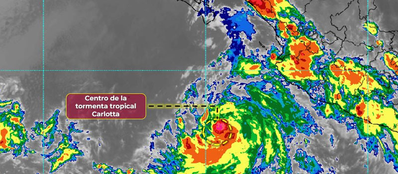  Tormenta Tropical “Carlotta” ocasionará lluvias en Colima