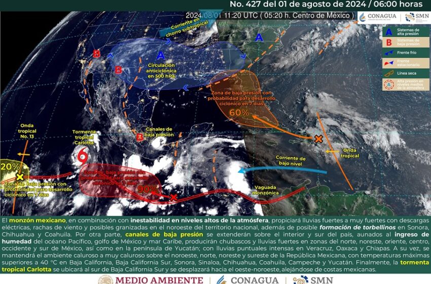  Intervalos de chubascos con lluvias puntuales fuertes para hoy jueves en Michoacán