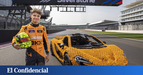  Lando Norris prueba un increíble McLaren P1 hecho enteramente de Lego en Silverstone