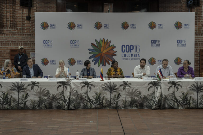 Reunión en Cali, para anuncios de la COP16. Foto: MinAmbiente Colombia.