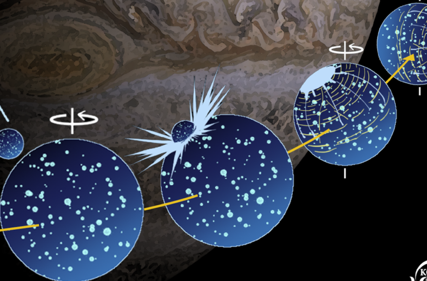  El impacto de un asteroide gigante desplazó la luna más grande del Sistema Solar