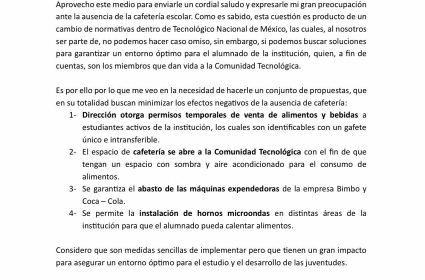  Estudiantes del Instituto Tecnológico de La Paz se quedan sin cafetería – Diario Humano