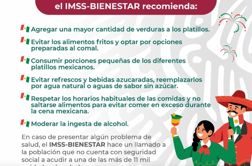  Invita IMSS-Bienestar a disfrutar las fiestas patrias con moderación – Linea de Contraste