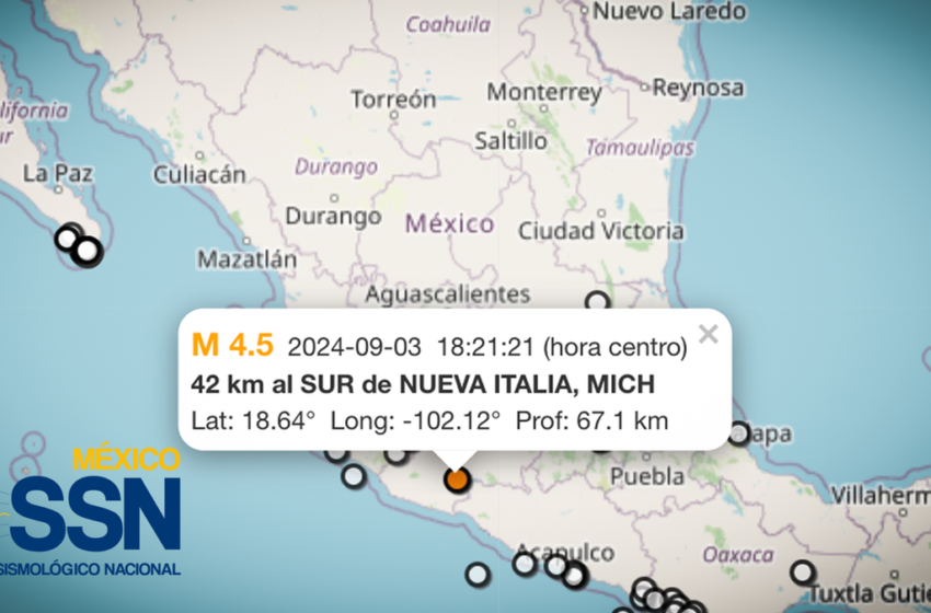  168 Sismos sacudieron el país este martes: SSN – 24 Morelos