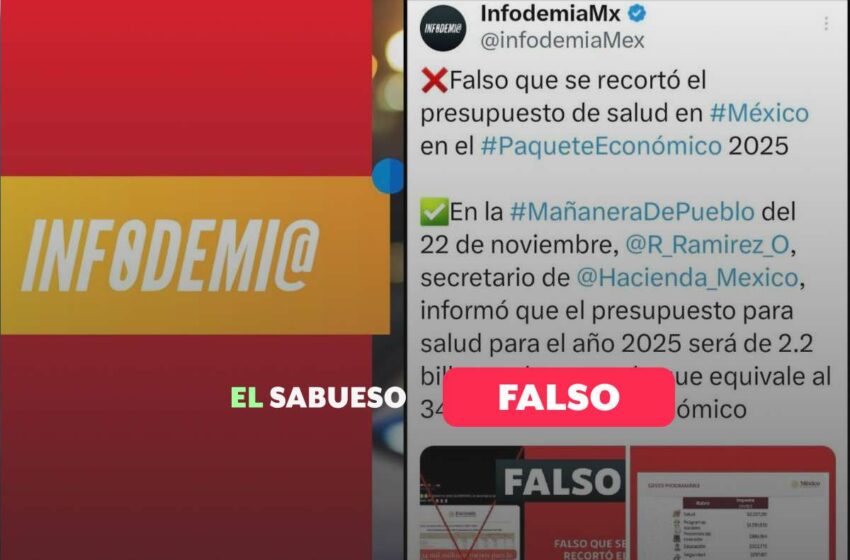  Plataforma del gobierno Infodemia difunde datos falsos sobre recortes al presupuesto