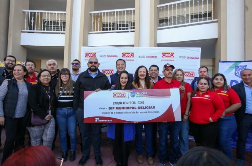  Oxxo dona 200 mil pesos en alimentos al DIF Delicias para campaña de nutrición