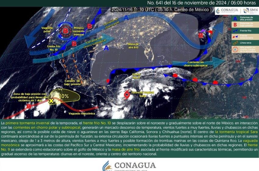  Alertan por lluvias en el sur y sureste del país por tormenta 'Sara' – La Jornada