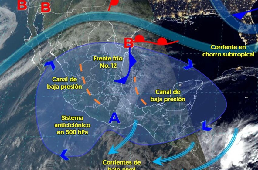  Frente Frío No. 12 y canal de baja presión traerán lluvias y niebla al noreste de México