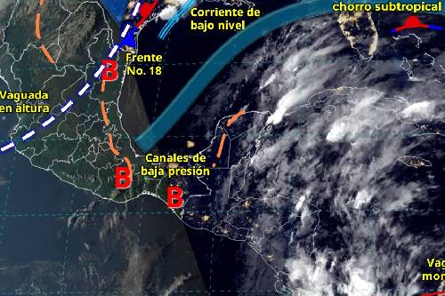  Frente frío No. 18 generará vientos fuertes, heladas y lluvias en el territorio nacional