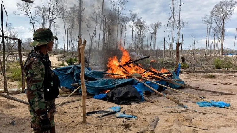  Fuerzas del orden detienen a 10 personas y destruyen equipos de minería ilegal por más …