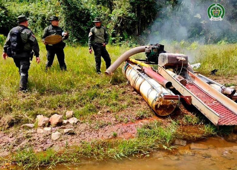  Desmantelan estructura de minería ilegal en el río Cauca, en La Pintada, Antioquia