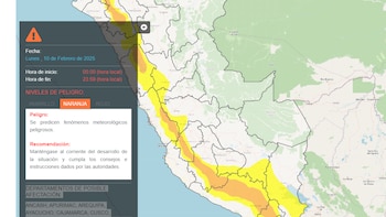 Senamhi emite alerta Naranja en