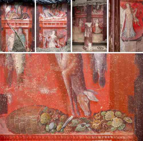  Descubren en Pompeya frescos que representan a la comitiva de Baco