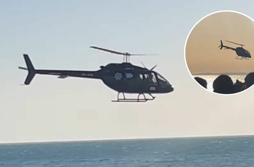  Captan helicóptero cerca de la playa en Bahía de Kino, Sonora: ¿Cuál fue la razón? Esto …