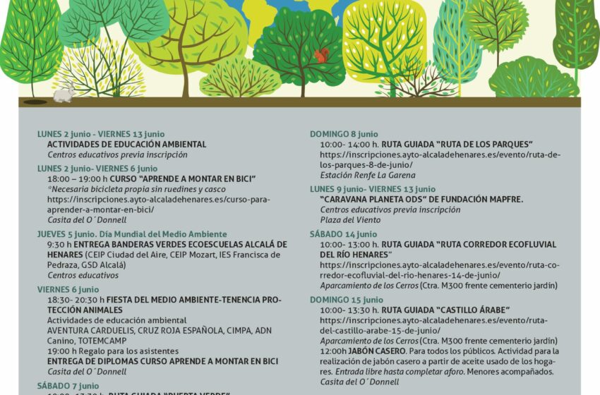 Alcalá celebra su Semana del Medio Ambiente bajo el lema 'Sin contaminación por plásticos'