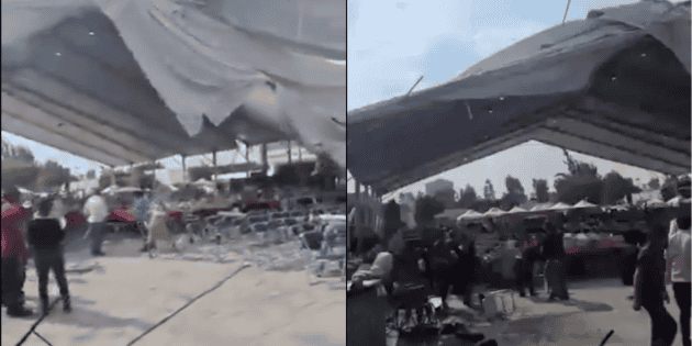 Colapsa estructura en Feria del Libro de Nezahualcóyotl, Edomex