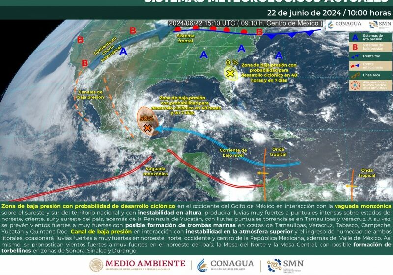 Continúa alerta por nueva baja presión en el Golfo – Meganoticias.MX