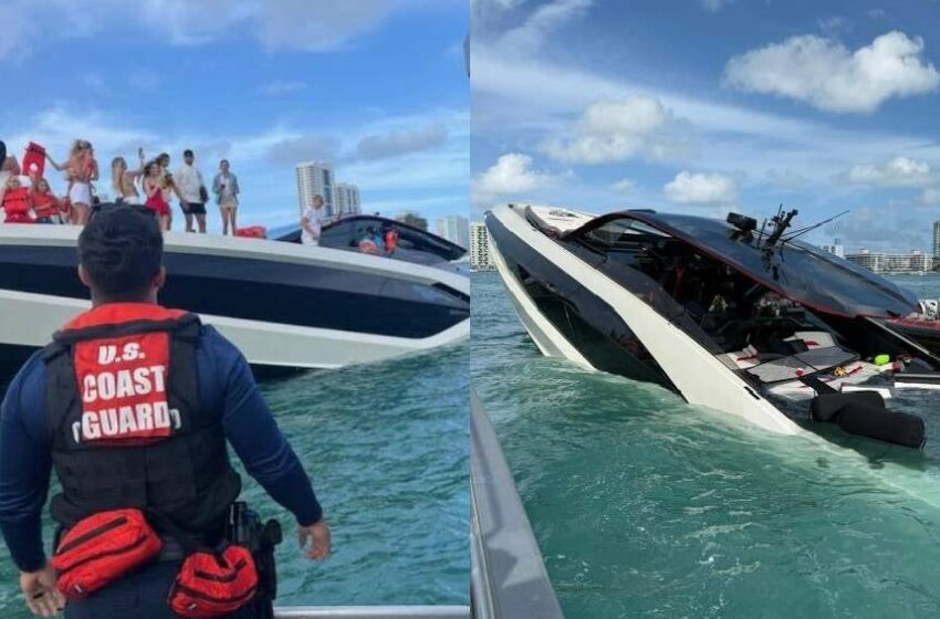  Yate Lamborghini se hunde en Miami con 32 influencers – RÉCORD