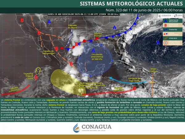 Prepárate; prevén lluvias muy fuertes en Nayarit, Jalisco, NL y Colima