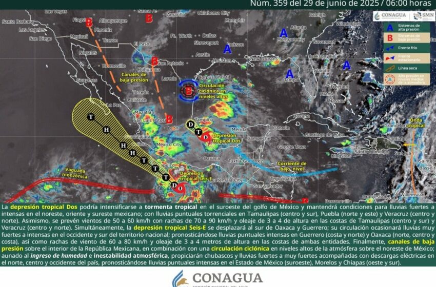 Lluvias torrenciales hoy: México en alerta por depresiones tropicales – La Chispa