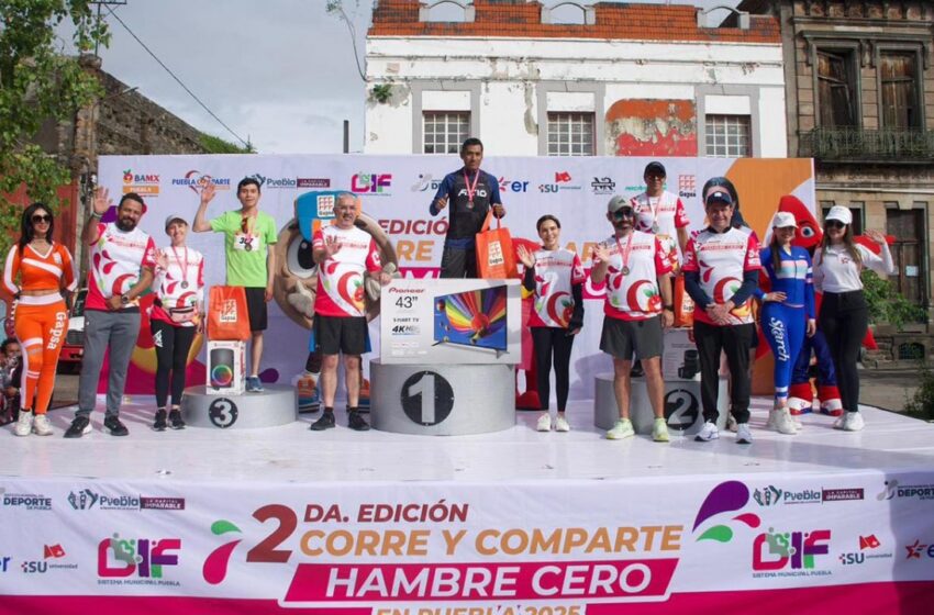 Entregan 10 mil kilos de arroz y frijol al Banco de Alimentos tras carrera Hambre Cero – Puebla