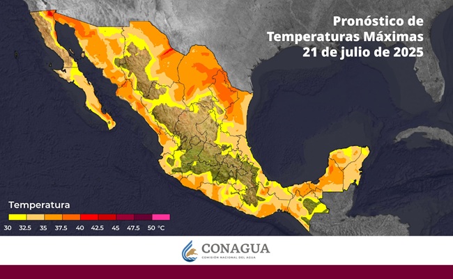 Esta noche: lluvias muy fuertes en 7 estados; calor extremo mañana en el norte y Yucatán