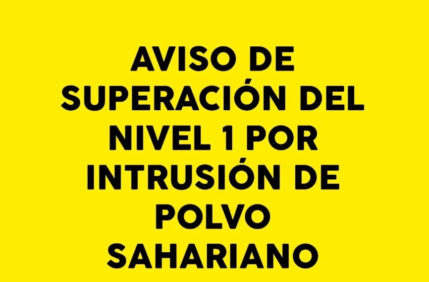 Aviso de superación del nivel 1 preventivo por intrusión de polvo sahariano ayer