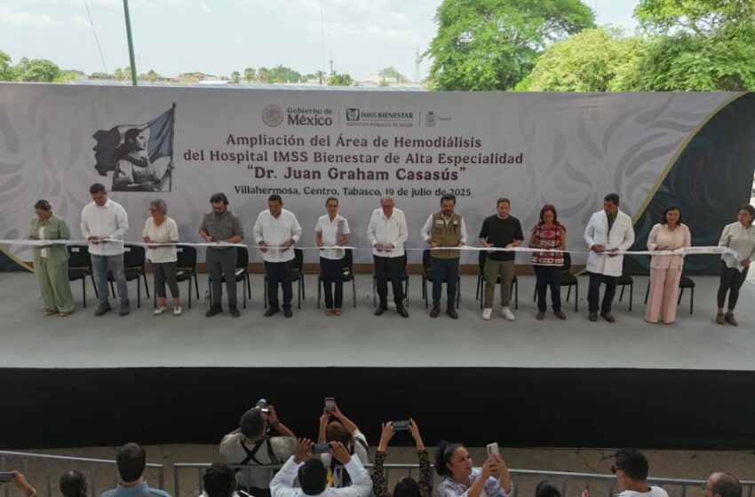 Claudia Sheinbaum entrega nueva sala de hemodiálisis en hospital IMSS-Bienestar de Tabasco