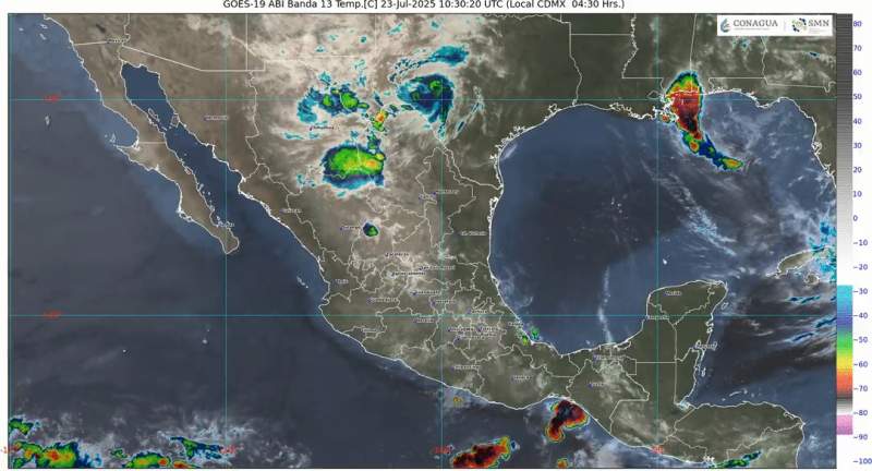 Pronostican lluvias muy fuertes y temperaturas extremas para este miércoles 23 de julio en México