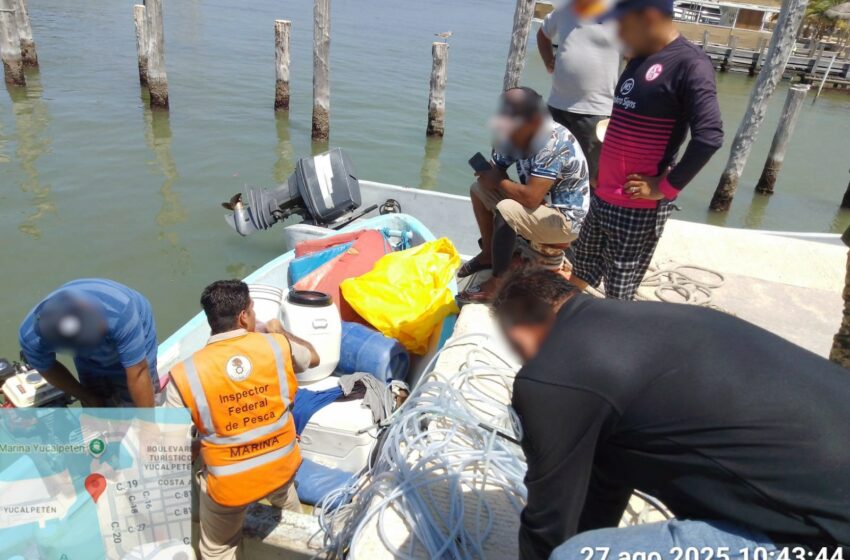 Personal Naval en Coordinación con CONAPESCA Aseguran Embarcación con Artes de …