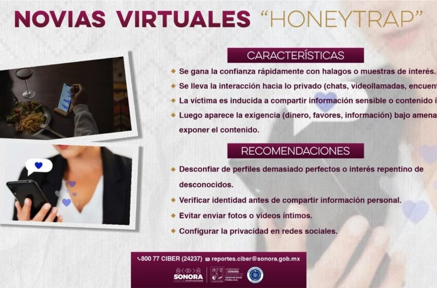  Alerta Gobierno de Sonora por nueva modalidad de extorsión cibernética “Honeytrap”