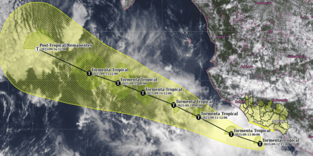 Tormenta tropical Mario provoca fuertes lluvias y oleaje elevado en el Pacífico mexicano