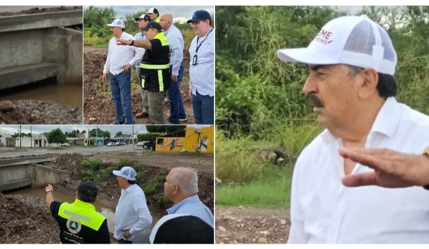  REALIZA JAVIER LAMARQUE RECORRIDO DE SUPERVISIÓN TRAS LLUVIAS EN CAJEME