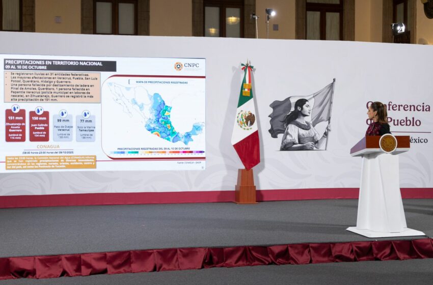  Sheinbaum anuncia reunión de PC tras intensas lluvias de ayer en casi todo el país