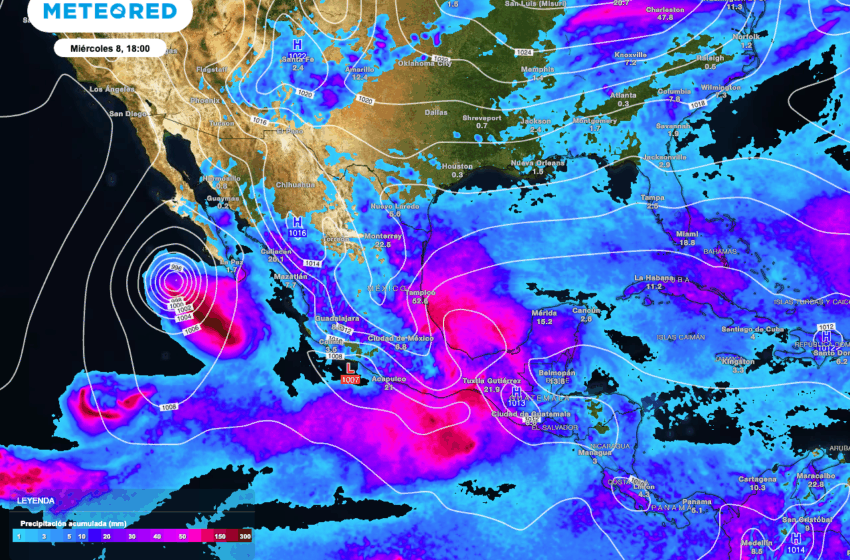  Huracán Priscila y vaguadas empapan México: SMN alerta por lluvias torrenciales