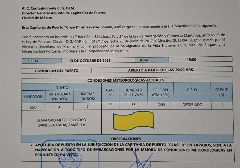  Vuelven al mar: Pescadores de Yavaros, retoman pesca tras reapertura de puerto