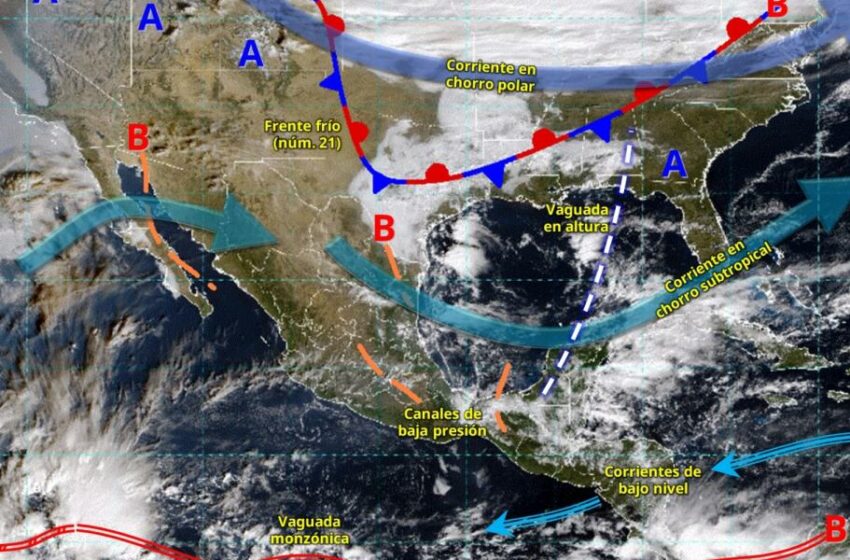  Frente frío 21 provocará lluvias intensas, norte y descenso térmico este domingo 14 de diciembre