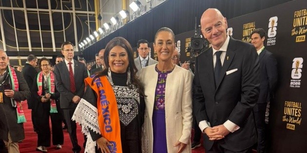  Sheinbaum y Brugada, recibidas por Infantino en el sorteo de la FIFA | FOTOS