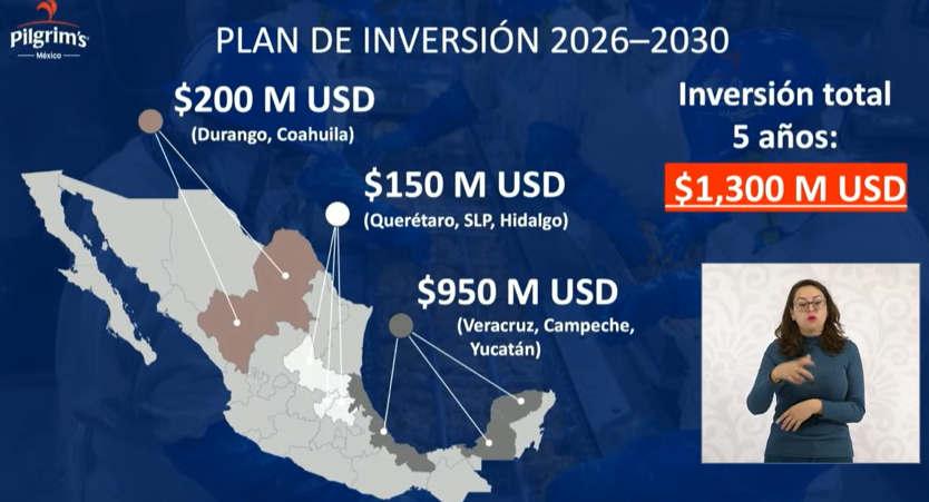  MAÑANERA Anuncian Pilgrim's inversión de 1,300 millones de dólares en México