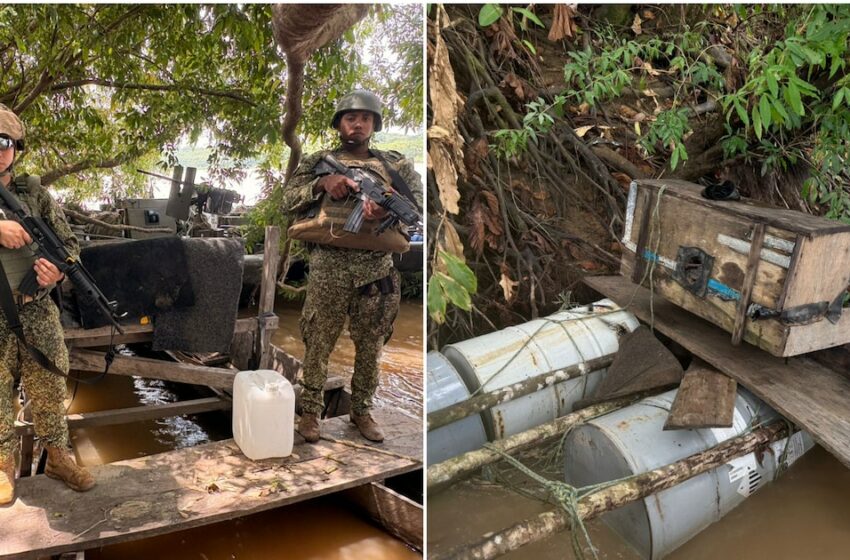  Golpe a la minería ilegal: autoridades inhabilitan nueve máquinas en la Amazonía colombiana