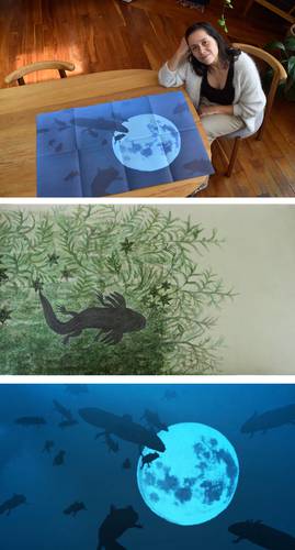  Artista reinterpreta la ficción de Cortázar y crea un collage surrealista en torno al ajolote