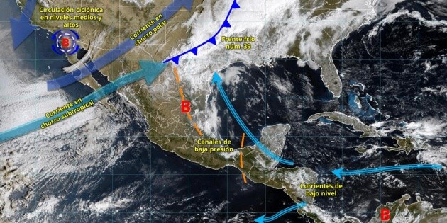  SMN advierte impacto de frente frío 39 y tormenta invernal en México esta semana