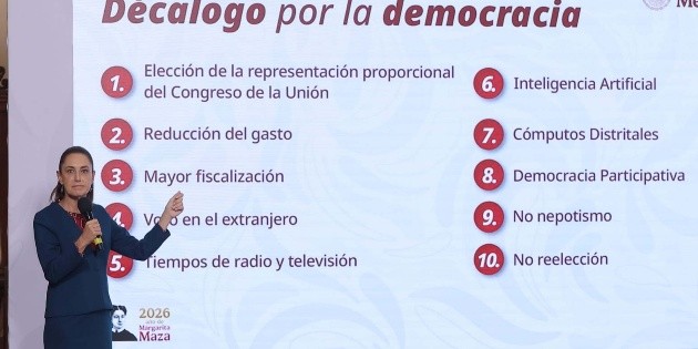  Sheinbaum presenta reforma electoral con 10 cambios constitucionales