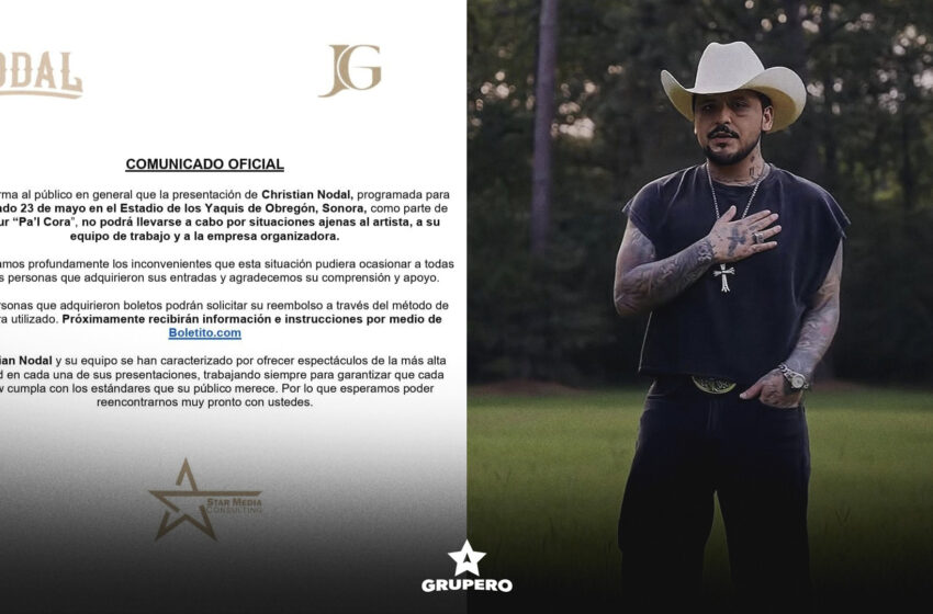 Christian Nodal cancela concierto en Sonora – SAPS Grupero
