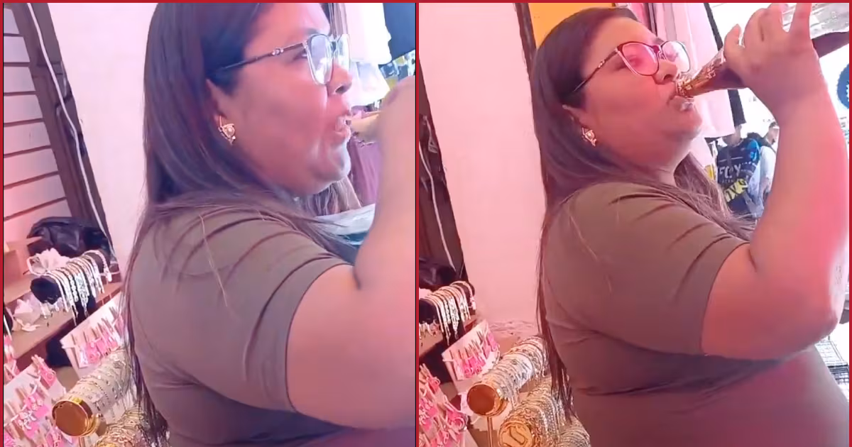  VIDEO: Mujer invade puesto de joyería para usarlo de comedor y la apodan 'Lady Tacos'