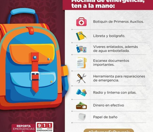  Prepárate para el Primer Simulacro Nacional 2026, infórmate sobre la mochila de emergencia