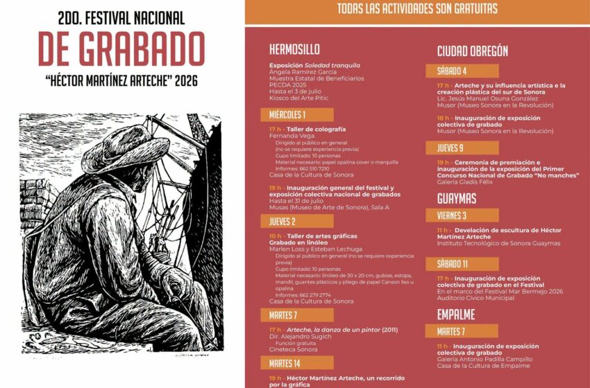  Anuncia Gobierno de Sonora segundo festival nacional de grabado